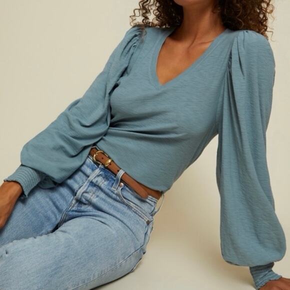 Nation LTD Tabitha Full Sleeve V Neck Top - Picture 1 of 7